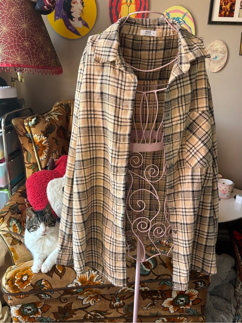 Ardene Plaid flannel  in Brown & Black Size Large